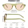 image:imageMEETSUN Trendy Cat Eye Sunglasses for Women Retro Oval Vintage Narrow Frame UV400 Protection for Driving Travel OutdoorC6 Translucent Green Framepink Lens