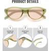 image:imageMEETSUN Trendy Cat Eye Sunglasses for Women Retro Oval Vintage Narrow Frame UV400 Protection for Driving Travel OutdoorC6 Translucent Green Framepink Lens