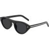 image:imageMEETSUN Trendy Cat Eye Sunglasses for Women Retro Oval Vintage Narrow Frame UV400 Protection for Driving Travel OutdoorC1 Black Framegray Lens