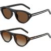 image:imageMEETSUN Trendy Cat Eye Sunglasses for Women Retro Oval Vintage Narrow Frame UV400 Protection for Driving Travel OutdoorC2 Leopard Print Frame C4 Black Frame