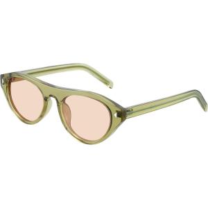 image:imageMEETSUN Trendy Cat Eye Sunglasses for Women Retro Oval Vintage Narrow Frame UV400 Protection for Driving Travel OutdoorC6 Translucent Green Framepink Lens