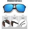 image:imageMEETSUN Polarized Sunglasses for Men Women Square Aviator Style UV400 Protection Driving Fishing Sport Shades 3 PackC1grey Lens  C2 Red Film Lens  C3 Blue Film Lens