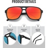 image:imageMEETSUN Polarized Sunglasses for Men Women Square Aviator Style UV400 Protection Driving Fishing Sport Shades 3 PackC1grey Lens  C3 Blue Film Lens  C5 White Mercury Lens
