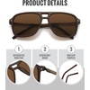 image:imageMEETSUN Polarized Sunglasses for Men Women Square Aviator Style UV400 Protection Driving Fishing Sport Shades 3 PackC1grey Lens  C3 Blue Film Lens  C7 Brown Lens