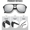 image:imageMEETSUN Polarized Sunglasses for Men Women Square Aviator Style UV400 Protection Driving Fishing Sport Shades 3 PackC1grey Lens  C5 White Mercury Lens  C7 Brown Lens