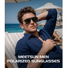 image:imageMEETSUN Polarized Sunglasses for Men Women Square Aviator Style UV400 Protection Driving Fishing Sport Shades 3 PackC1grey Lens  C6 G15 Lens  C7 Brown Lens