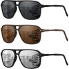image:imageMEETSUN Polarized Sunglasses for Men Women Square Aviator Style UV400 Protection Driving Fishing Sport Shades 3 PackC1grey Lens  C5 White Mercury Lens  C7 Brown Lens