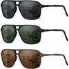 image:imageMEETSUN Polarized Sunglasses for Men Women Square Aviator Style UV400 Protection Driving Fishing Sport Shades 3 PackC1grey Lens  C6 G15 Lens  C7 Brown Lens