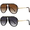 image:imageMEETSUN Retro Oversized Aviator Sunglasses for Women Men 70s Vintage Top Bar Sunglasses UV400 Trendy ShadesC1 Black Frame C3 Tortoiseshell Frame