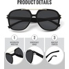 image:imageMEETSUN Retro Square Aviator Trendy 90s Double Bridge Sunglasses for Women  Retro Square Aviator Sunglasses for Women Men Trendy 70s Top Bar Double Bridge Sunglasses UV400 Lightweight ShadesC1 Black Frame Grey Lens