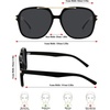 image:imageMEETSUN Retro Square Aviator Trendy 90s Double Bridge Sunglasses for Women  Retro Square Aviator Sunglasses for Women Men Trendy 70s Top Bar Double Bridge Sunglasses UV400 Lightweight ShadesC1 Black Frame Grey Lens