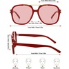 image:imageMEETSUN Retro Square Aviator Trendy 90s Double Bridge Sunglasses for Women  Retro Square Aviator Sunglasses for Women Men Trendy 70s Top Bar Double Bridge Sunglasses UV400 Lightweight ShadesC6 Red Frame Peach Pink Lens