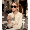 image:imageMEETSUN Retro Square Aviator Trendy 90s Double Bridge Sunglasses for Women  Retro Square Aviator Sunglasses for Women Men Trendy 70s Top Bar Double Bridge Sunglasses UV400 Lightweight ShadesC1 Black Frame Grey Lens