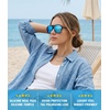 image:imageMEETSUN Sports Aviator Sunglasses for Women Polarized UV Protection Retro 70s 80s 90s Double Bridge for Running DrivingBlackBlue Mirror Lens