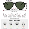 image:imageMEETSUN Sports Aviator Sunglasses for Women Polarized UV Protection Retro 70s 80s 90s Double Bridge for Running DrivingBlackDark Green