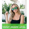 image:imageMEETSUN Sports Aviator Sunglasses for Women Polarized UV Protection Retro 70s 80s 90s Double Bridge for Running DrivingBlackGreen Mirror Lens