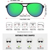 image:imageMEETSUN Sports Aviator Sunglasses for Women Polarized UV Protection Retro 70s 80s 90s Double Bridge for Running DrivingBlackGreen Mirror Lens