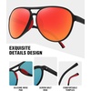 image:imageMEETSUN Sports Aviator Sunglasses for Women Polarized UV Protection Retro 70s 80s 90s Double Bridge for Running DrivingBlackRed Mirror Lens