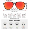 image:imageMEETSUN Sports Aviator Sunglasses for Women Polarized UV Protection Retro 70s 80s 90s Double Bridge for Running DrivingBlackRed Mirror Lens