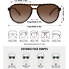 image:imageMEETSUN Sports Aviator Sunglasses for Women Polarized UV Protection Retro 70s 80s 90s Double Bridge for Running DrivingLeopardGradient Brown