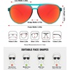image:imageMEETSUN Sports Aviator Sunglasses for Women Polarized UV Protection Retro 70s 80s 90s Double Bridge for Running DrivingLight BlueRed Mirror Lens