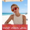 image:imageMEETSUN Sports Aviator Sunglasses for Women Polarized UV Protection Retro 70s 80s 90s Double Bridge for Running DrivingLight BlueRed Mirror Lens