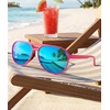 image:imageMEETSUN Sports Aviator Sunglasses for Women Polarized UV Protection Retro 70s 80s 90s Double Bridge for Running DrivingPinkBlue Mirror Lens