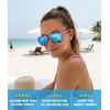 image:imageMEETSUN Sports Aviator Sunglasses for Women Polarized UV Protection Retro 70s 80s 90s Double Bridge for Running DrivingPinkBlue Mirror Lens