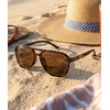 image:imageMEETSUN Sports Aviator Sunglasses for Women Polarized UV Protection Retro 70s 80s 90s Double Bridge for Running DrivingTortoiseBrown