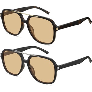 image:imageMEETSUN Retro Square Aviator Trendy 90s Double Bridge Sunglasses for Women  Retro Square Aviator Sunglasses for Women Men Trendy 70s Top Bar Double Bridge Sunglasses UV400 Lightweight ShadesC3 Tortoiseshell Frame C4 Black Frame