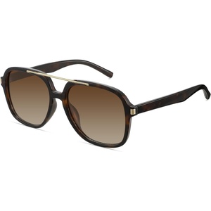 image:imageMEETSUN Retro Square Aviator Trendy 90s Double Bridge Sunglasses for Women  Retro Square Aviator Sunglasses for Women Men Trendy 70s Top Bar Double Bridge Sunglasses UV400 Lightweight ShadesC2 Tortoiseshell Frame Gradient Tea Lens