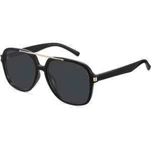image:imageMEETSUN Retro Square Aviator Trendy 90s Double Bridge Sunglasses for Women  Retro Square Aviator Sunglasses for Women Men Trendy 70s Top Bar Double Bridge Sunglasses UV400 Lightweight ShadesC1 Black Frame Grey Lens