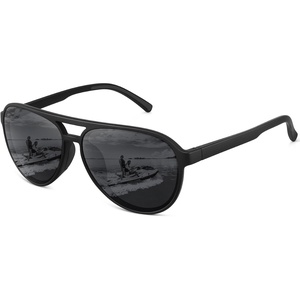 image:imageMEETSUN Sports Aviator Sunglasses for Women Polarized UV Protection Retro 70s 80s 90s Double Bridge for Running DrivingBlackGray