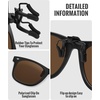 image:imageMEETSUN Classic Polarized Clip On Sunglasses for Men Women Sports Driving Fishing Fit Over Prescription Glasses3packblackdark Greenbrown