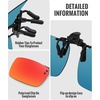 image:imageMEETSUN Polarized Clip On Sunglasses for Men Women Sports Fishing Driving Hiking Fit Over Prescription Glasses1packred Mirror Lens