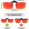 image:imageMEETSUN Polarized Clip On Sunglasses for Men Women Sports Fishing Driving Hiking Fit Over Prescription Glasses2packblackred