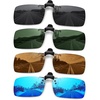 image:imageMEETSUN Polarized Clip On Sunglasses for Men Women Sports Fishing Driving Hiking Fit Over Prescription Glasses4packblackbluedark Greenbrown
