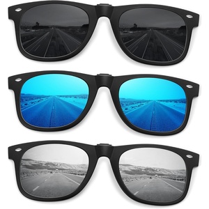 image:imageMEETSUN Classic Polarized Clip On Sunglasses for Men Women Sports Driving Fishing Fit Over Prescription Glasses3packbalckblue Mirroredsilver Mirrored