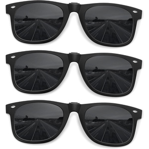 image:imageMEETSUN Classic Polarized Clip On Sunglasses for Men Women Sports Driving Fishing Fit Over Prescription Glasses3packblack3