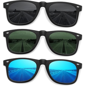 image:imageMEETSUN Classic Polarized Clip On Sunglasses for Men Women Sports Driving Fishing Fit Over Prescription Glasses3packblackbluedark Green