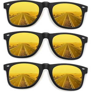 image:imageMEETSUN Classic Polarized Clip On Sunglasses for Men Women Sports Driving Fishing Fit Over Prescription Glasses3packnight Vision3