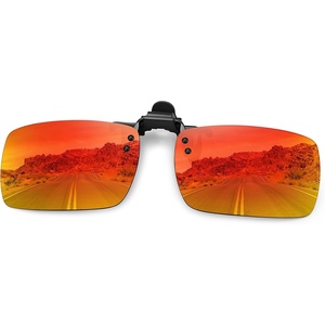 image:imageMEETSUN Polarized Clip On Sunglasses for Men Women Sports Fishing Driving Hiking Fit Over Prescription Glasses1packred Mirror Lens