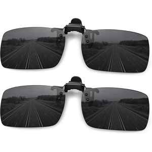 image:imageMEETSUN Polarized Clip On Sunglasses for Men Women Sports Fishing Driving Hiking Fit Over Prescription Glasses2packblack2