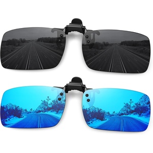 image:imageMEETSUN Polarized Clip On Sunglasses for Men Women Sports Fishing Driving Hiking Fit Over Prescription Glasses2packblackblue