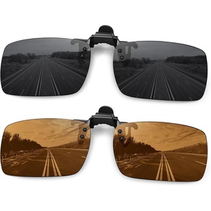 image:imageMEETSUN Polarized Clip On Sunglasses for Men Women Sports Fishing Driving Hiking Fit Over Prescription Glasses2packblackbrown
