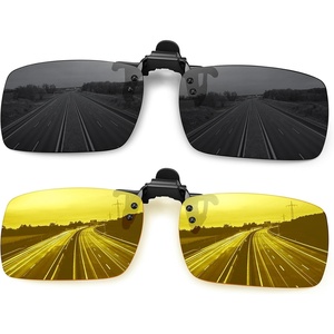 image:imageMEETSUN Polarized Clip On Sunglasses for Men Women Sports Fishing Driving Hiking Fit Over Prescription Glasses2packblacknight Vision
