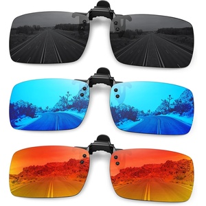 image:imageMEETSUN Polarized Clip On Sunglasses for Men Women Sports Fishing Driving Hiking Fit Over Prescription Glasses3packblackbluered