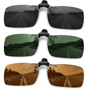 image:imageMEETSUN Polarized Clip On Sunglasses for Men Women Sports Fishing Driving Hiking Fit Over Prescription Glasses3packblackdark Greenbrown