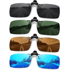 image:imageMEETSUN Polarized Clip On Sunglasses for Men Women Sports Fishing Driving Hiking Fit Over Prescription Glasses4packblackbluedark Greenbrown