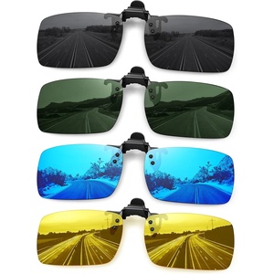 image:imageMEETSUN Polarized Clip On Sunglasses for Men Women Sports Fishing Driving Hiking Fit Over Prescription Glasses4packblackbluedark Greennight Vision